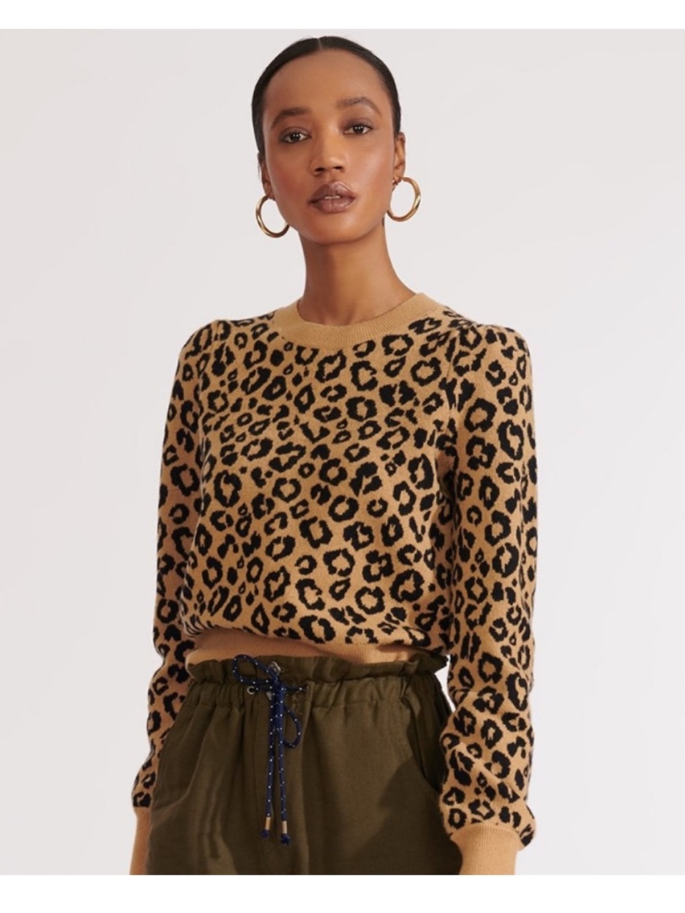 Veronica Beard Penny Leopard Print Sweater Size XS